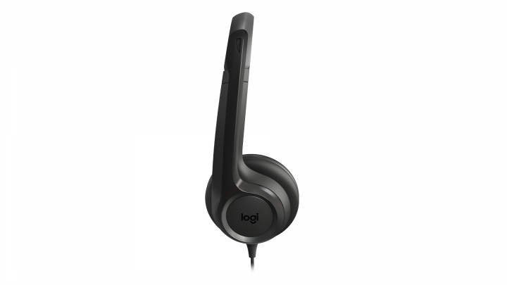 Słuchawki z mikrofonem Logitech H390 USB czarne 981-000406 - widok lewej strony