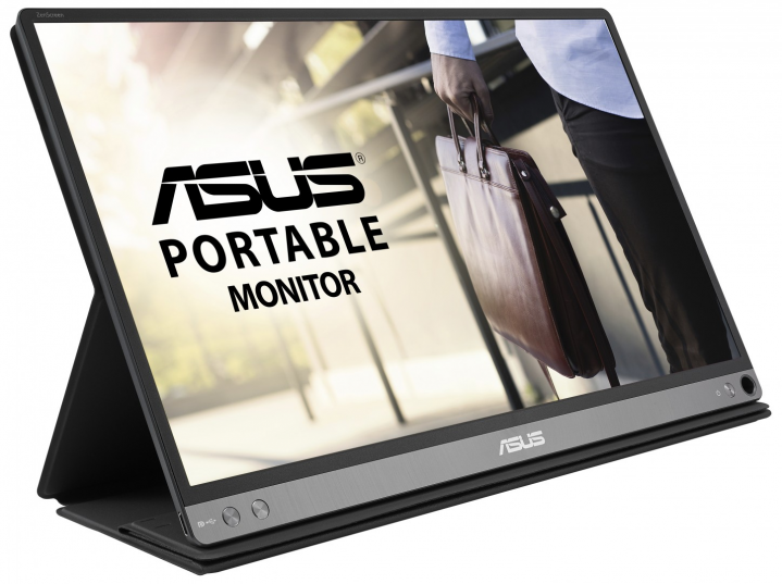 Monitor Asus MB16AC - widok frontu lewej strony