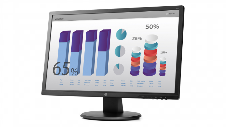 Monitor HP V243 W3R46AA - widok frontu prawej strony