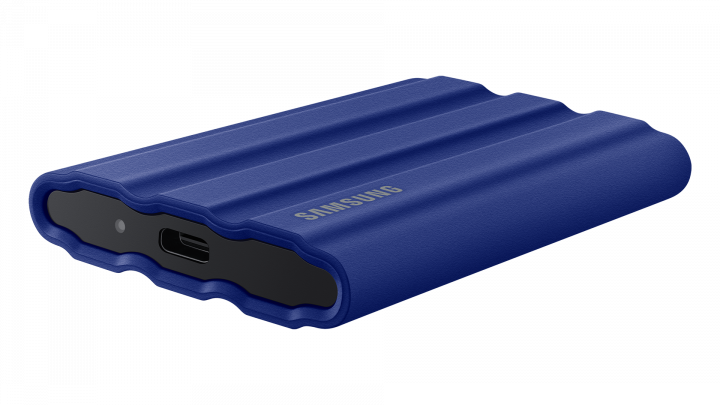 Samsung T7 Shield 2000GB USB 3.2 IP65 Niebieski - MU-PE2T0R/EU - widok lewej strony2