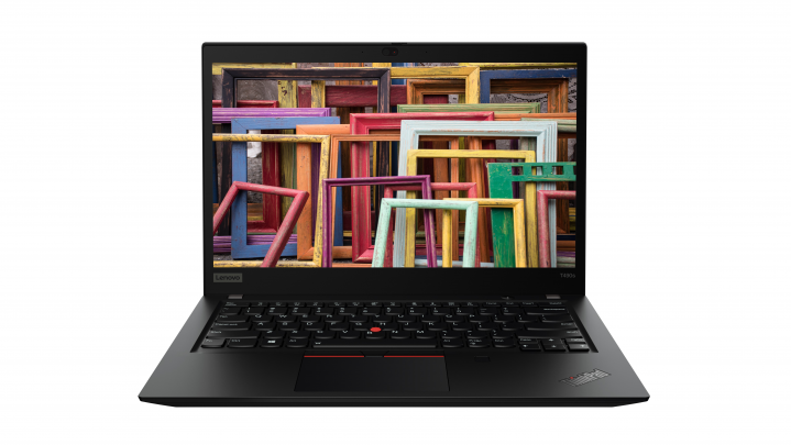 Laptop Lenovo ThinkPad T490s czarny - widok frontu
