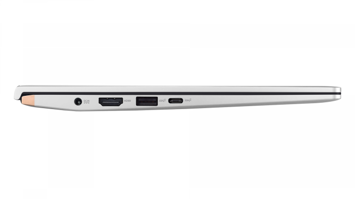 Laptop Asus Zenbook UM433 Icicle Silver - widok lewej strony