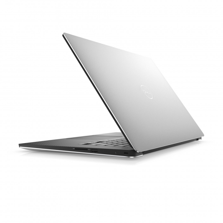 Laptop Dell XPS 15 9570 srebrny - widok tyłu prawej strony