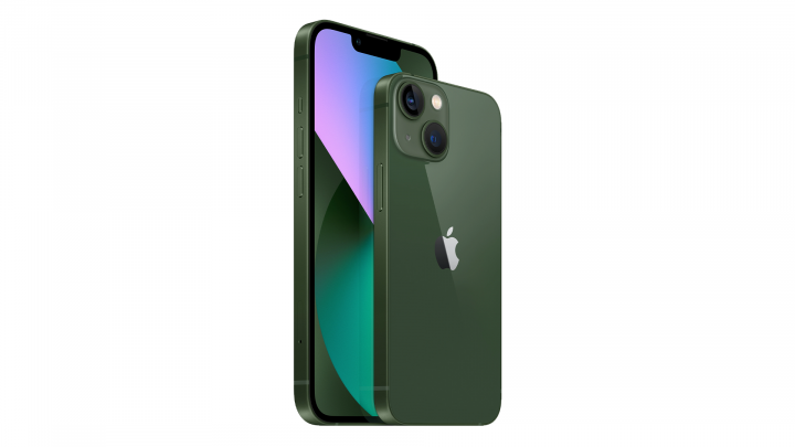 Smartfon Apple iPhone 13 Green - widok frontu lewej strony
