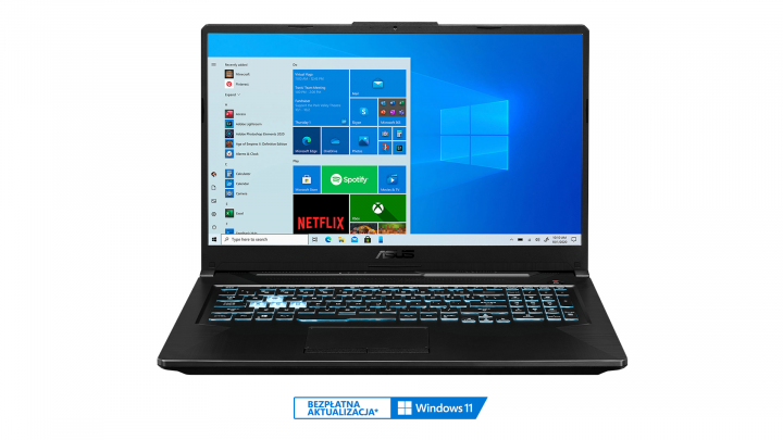 Laptop Asus TUF Gaming F17 W10H Graphite Black widok frontu1