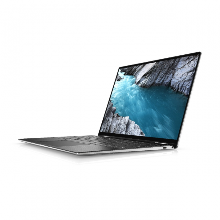 Laptop Dell XPS 13 2w1 7390 srebrny - widok frontu prawej strony