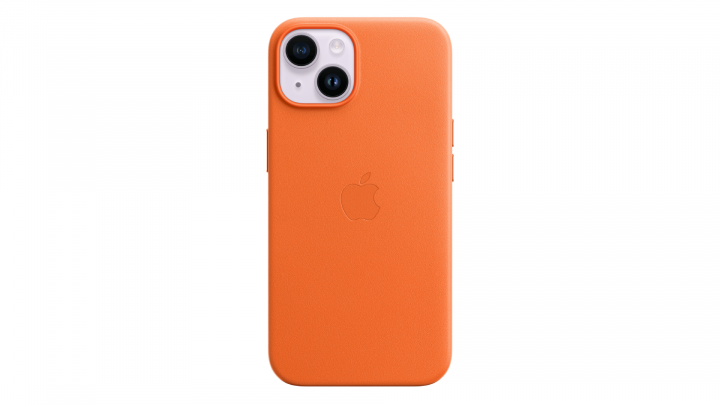 Etui Apple iPhone 14 Leather Case z MagSafe Orange MPP83ZM/A 4