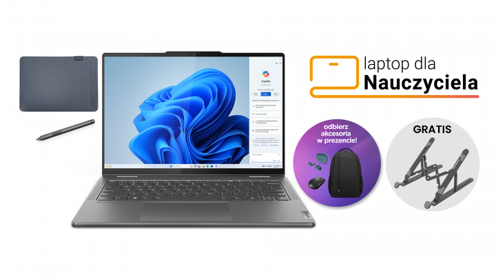 Laptop 2w1 Lenovo Yoga 7 14AHP9 W11H Storm Grey (Lenovo Digital Pen&Yoga 14-inch Sleeve) Bon akcesoria 2