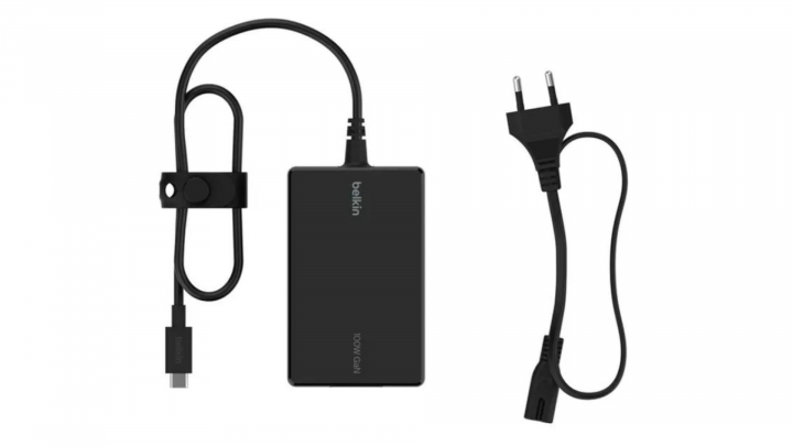 Ładowarka sieciowa Belkin USB-C GaN 100W do laptopa kabel 2,5m - INC016vfBK przód
