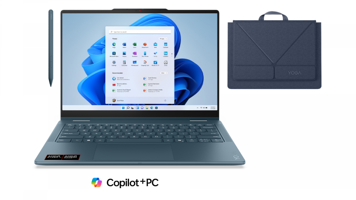 2w1 Lenovo Yoga 7 Gen 11 14AGP11 Turkusowy W11H Copilot + Yoga Tote Sleeve 14 (Blue) + Yoga Pen Gen 2 with Case (Tidal Teal) 