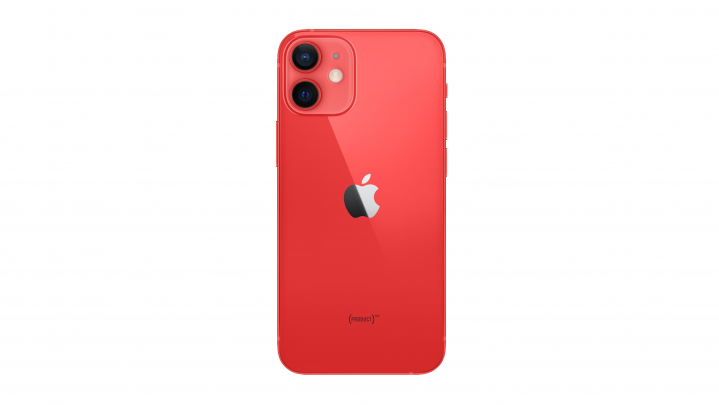 Smartfon Apple iPhone 12 mini czerwony - widok tyłu