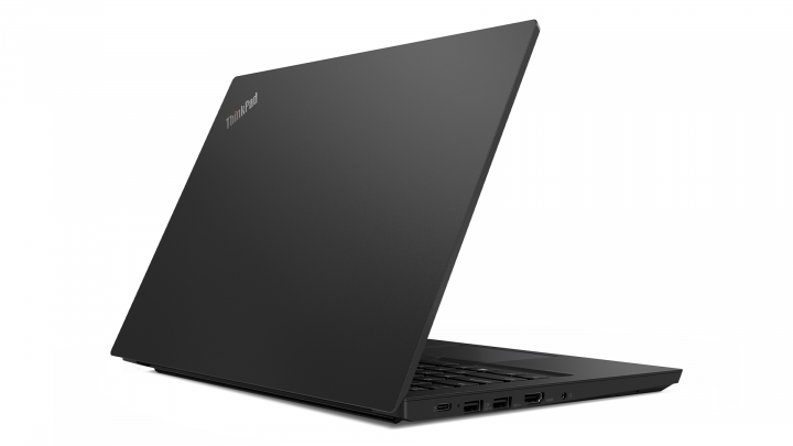 Laptop Lenovo ThinkPad E14 W10P czarny widok tyłu lewej strony
