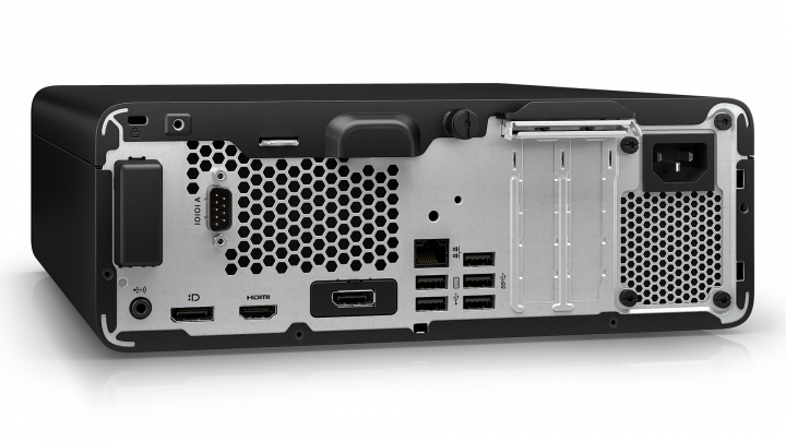 Komputer HP Pro 400 G9 SFF - widok z tyłu lewej strony