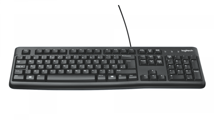 Klawiatura przewodowa Logitech K120 czarna - widok frontu2