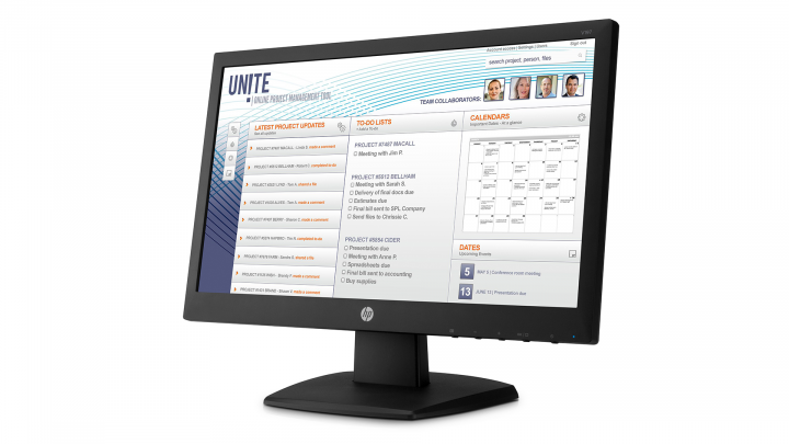 Monitor HP V197 V5J61AA - widok frontu prawej strony