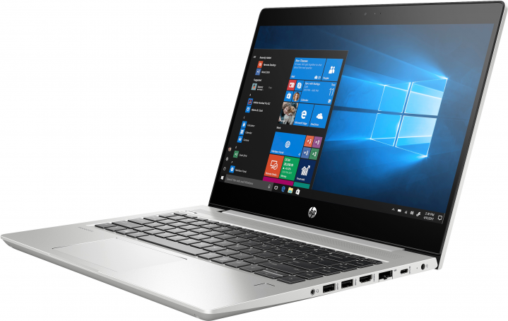 Laptop HP ProBook 445R G6 srebrny - widok frontu prawej strony