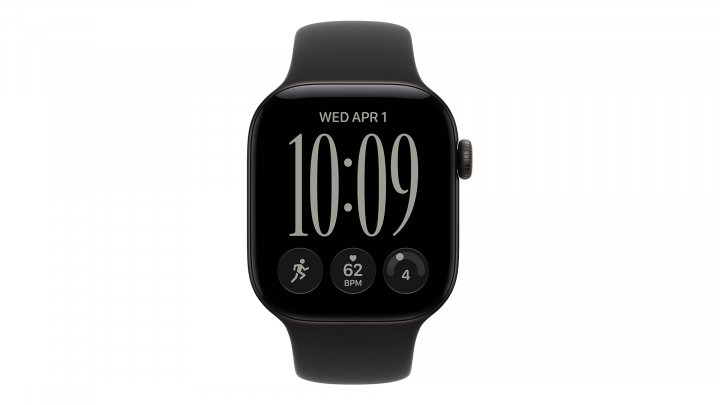 Apple Watch Series 12 GPS koperta 42 mm z aluminium w kolorze czarnym, pasek sportowy w kolorze czarnym