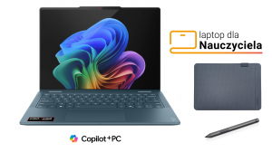 Laptop 2w1 dla Nauczyciela Lenovo Yoga 7 14AKP10 83JR004FPB Ryzen AI 5 340 Touch 14" WUXGA OLED 16GB 512SSD W11 + Etui i rysik w zestawie