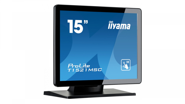 Monitor z dotykowym ekranem IIYAMA ProLite T1521MSC-B1 - widok frontu lewej strony