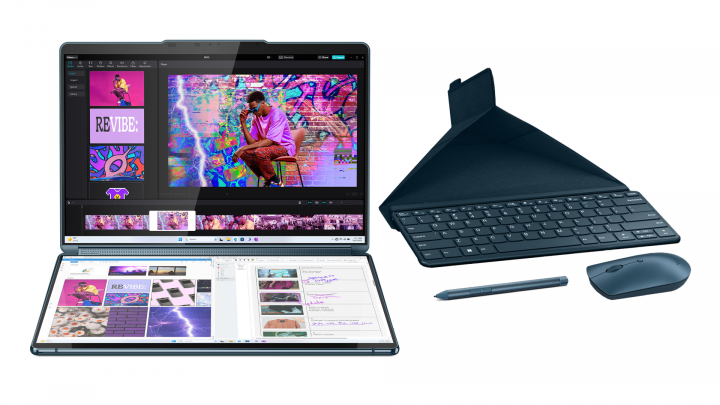 Laptop 2w1 Lenovo Yoga Book 9 13IMU9 W11H Tidal Teal (Lenovo Digital Pen 3, Lenovo 600 Bluetooth Silent Mouse + Folio Stand)