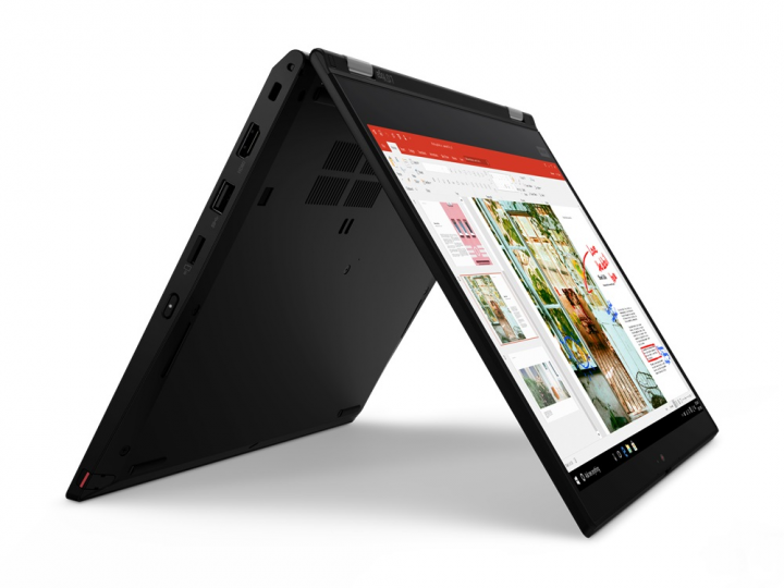 Laptop Lenovo ThinkPad L13 Yoga czarny - widok trybu namiotu