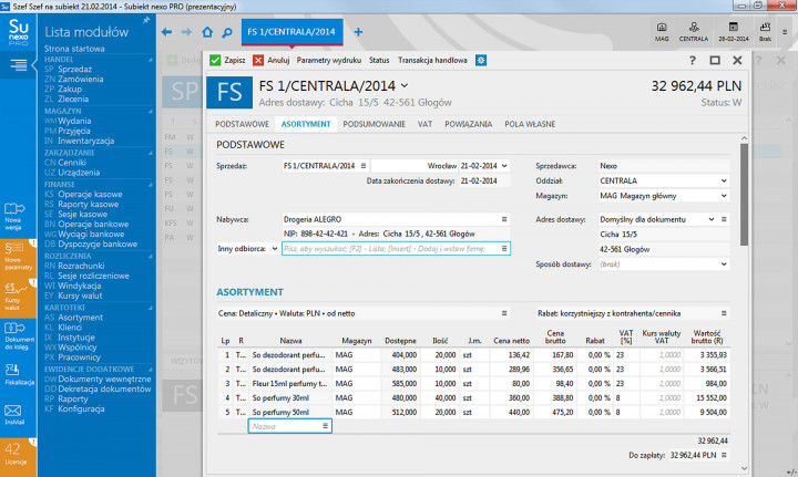 Subiekt nexo PRO - Licencja na jedno stanowisko 5