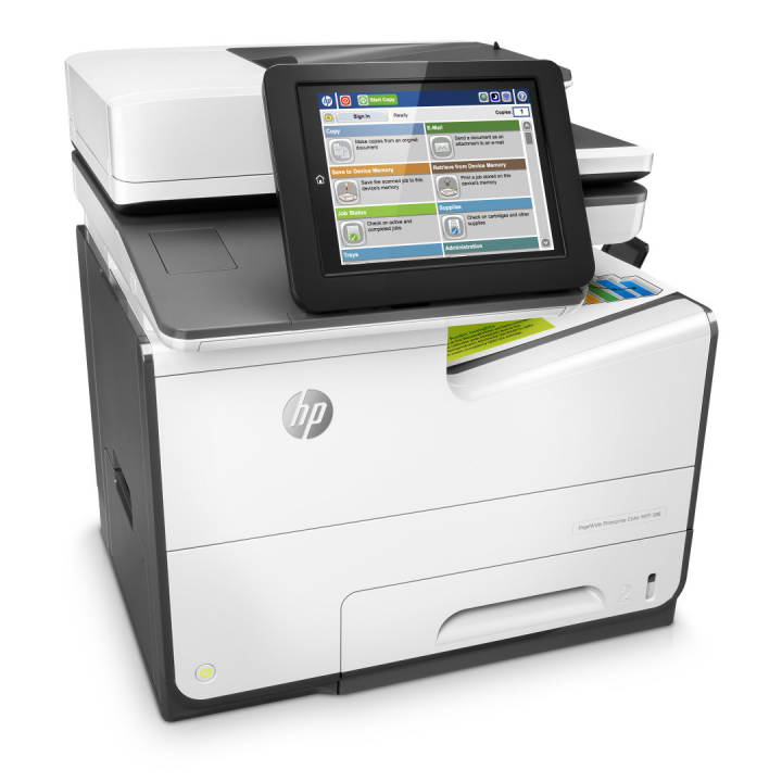 Urządzenie wielofunkcyjne atramentowe HP PageWide Enterprise Color 586dn - widok frontu lewej strony
