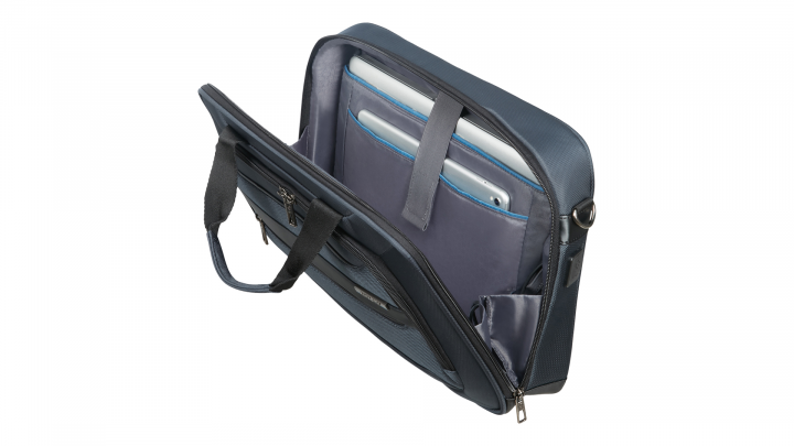 Torba do laptopa Samsonite Vectura Evo 14 CS3-01-005 niebieska - przód front prawy otwarta