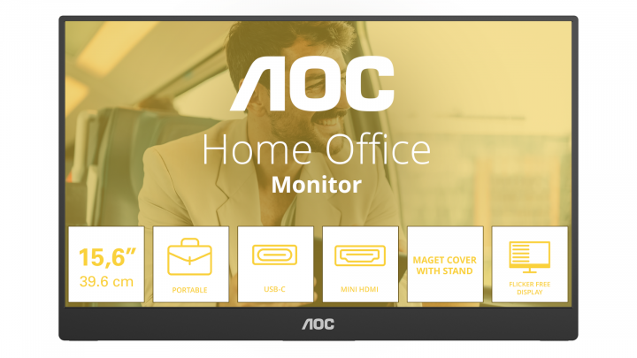 Monitor przenośny AOC 16T20E2 front