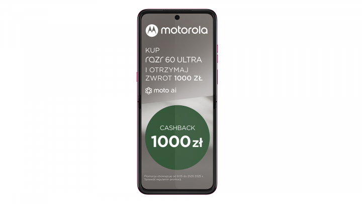 Smartfon Motorola razr 60 Ultra różowy Cashback 2