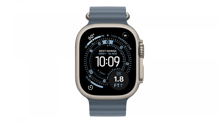 Smartwatch Apple Watch Ultra 3 GPS + Cellular Koperta 49 mm z tytanu w kolorze naturalnym pasek Ocean w kolorze marynarskiego gr