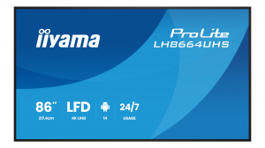 Monitor wielkoformatowy iiyama ProLite LH8664UHS-B3AG 86" 4K UHD IPS 24/7 Android 14