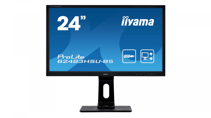 Monitor IIYAMA ProLite B2483HSU-B5 czarny - widok frontu