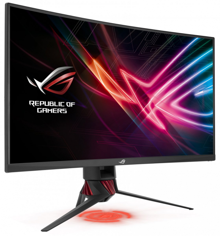 Monitor Asus XG32VQR - widok frontu lewej strony