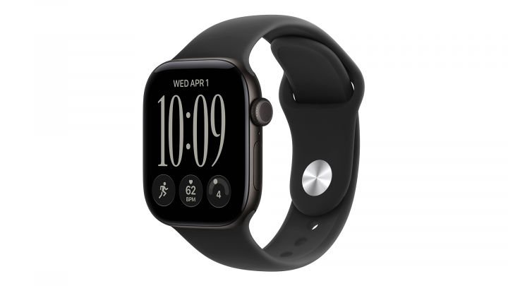 Apple Watch Series 12 GPS koperta 42 mm z aluminium w kolorze czarnym, pasek sportowy w kolorze czarnym 1