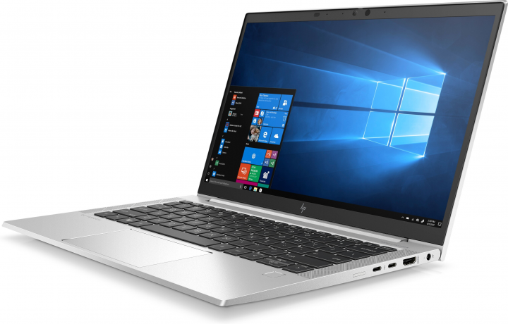 Laptop HP Elitebook 830 G7 srebrny - widok frontu prawej strony