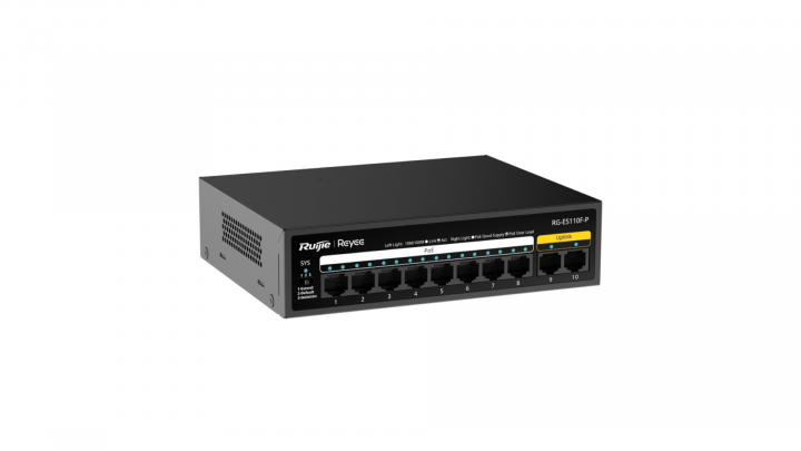 Switch Ruijie ReyeeRG-ES110F-P 10-port 100Mbps PoE+ 110W 3