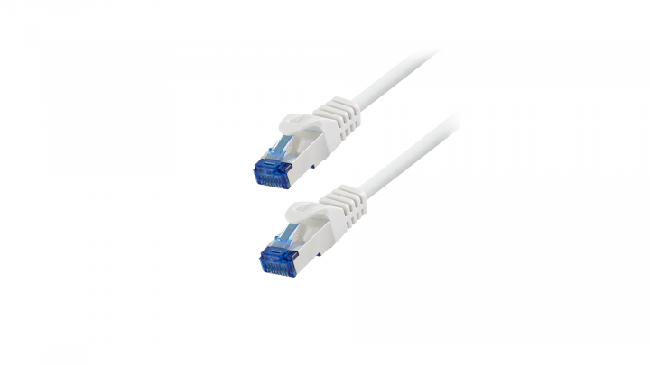 Patchcord LogiLink CAT 6A S/FTP biały z niebieskim