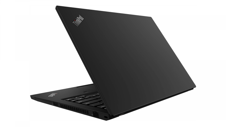 Laptop Lenovo ThinkPad T14 AMD G1 czarny widok klapy prawej strony
