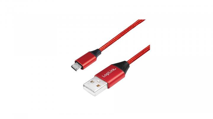 Kabel LogiLink USB 2.0 - microUSB 1m CU0152 - widok frontu