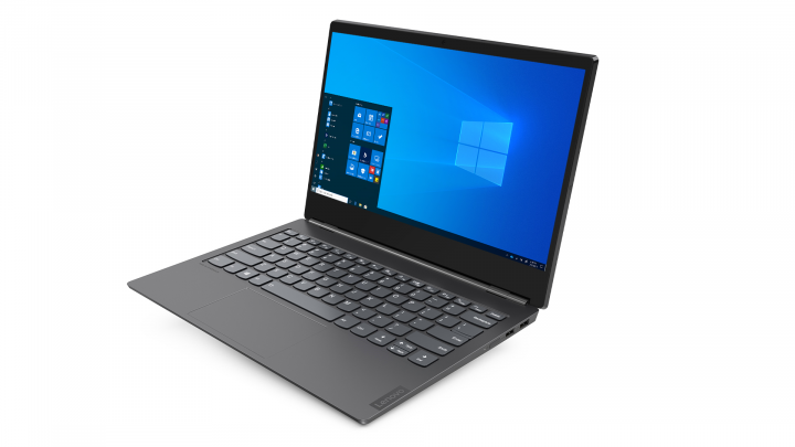 Laptop Lenovo ThinkBook Plus czarny widok frontu prawej strony
