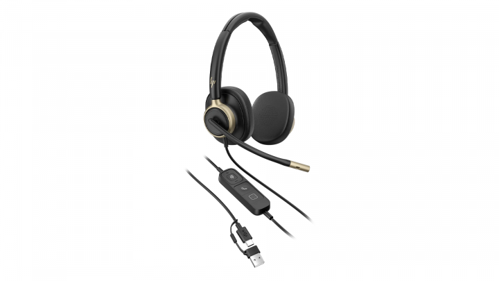 Słuchawki przewodowe HP Poly Mission 825 Stereo USB-C + Adapter USB-C/A 