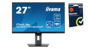 Monitor iiyama Prolite XUB2797QSNP-B1 27" WQHD IPS USB-C Dock 95W RJ 45 KVM + Norton Small Business card 250G