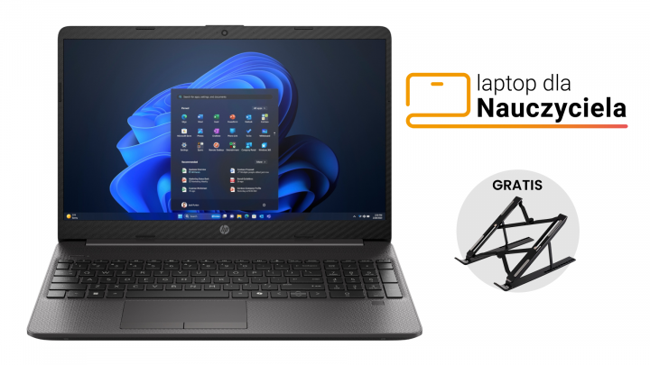 Laptop HP 250R G9 W11P czarny Copilot kbd bon + Podstawka