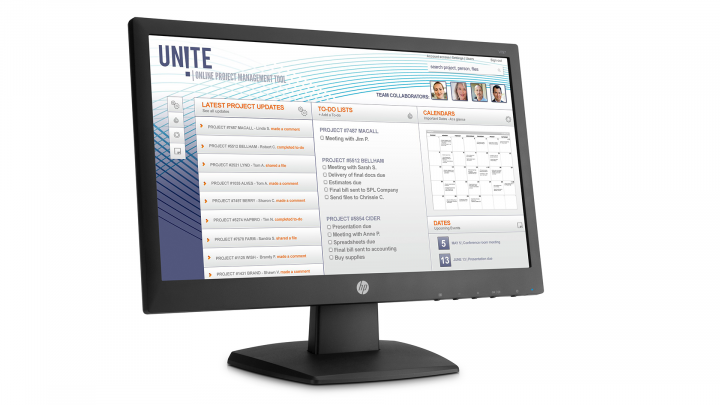 Monitor HP V197 V5J61AA - widok frontu lewej strony