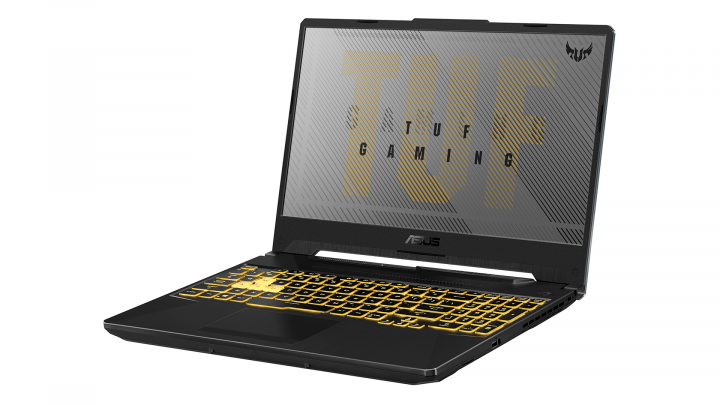 Laptop Asus TUF Gaming A15 FA506IV/FA506IU Fortress Gray - widok frontu prawej strony