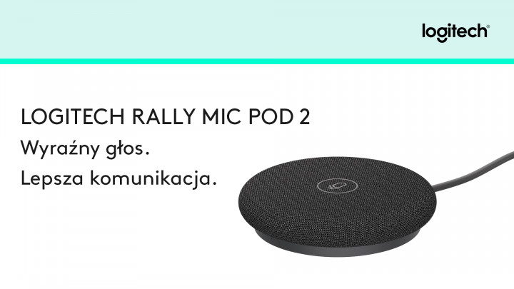 Mikrofon Logitech Rally Mic Pod 2 Grafitowy top