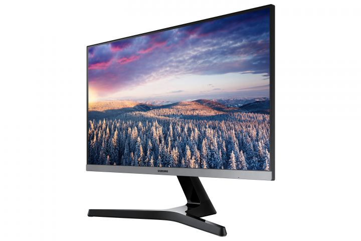Monitor Samsung LS24R350FHUXEN czarny - widok frontu prawej strony
