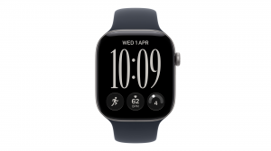 Smartwatch Apple Watch Series 12 GPS koperta 46 mm z aluminium w kolorze gwiezdnej szarości, pasek sportowy w kolorze niebieskim - rozmiar S/M - MJEH4MP/A