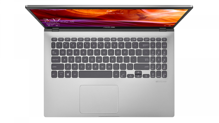 Laptop Asus VivoBook X509FA srebrny - widok z góry